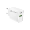 Sienas lādētājs NATEC RIBERA 12V 20W USB-C PD 3.0 + USB-A Samsung AFC Balts