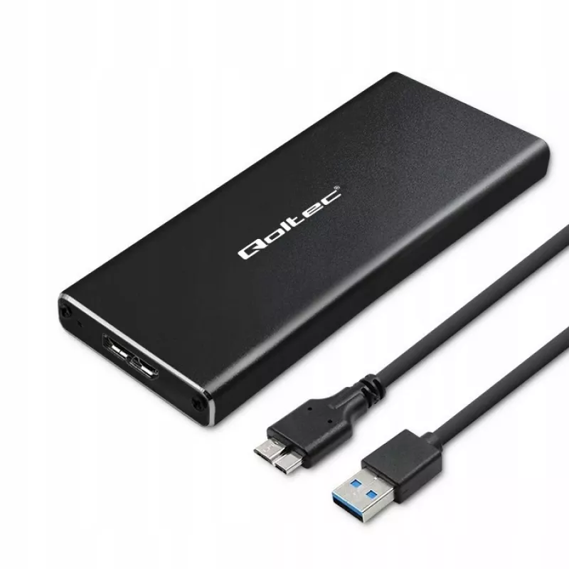 Ārējais M.2 SATA SSD korpuss QOLTEC 51854 USB 3.0 bezinstrumentu