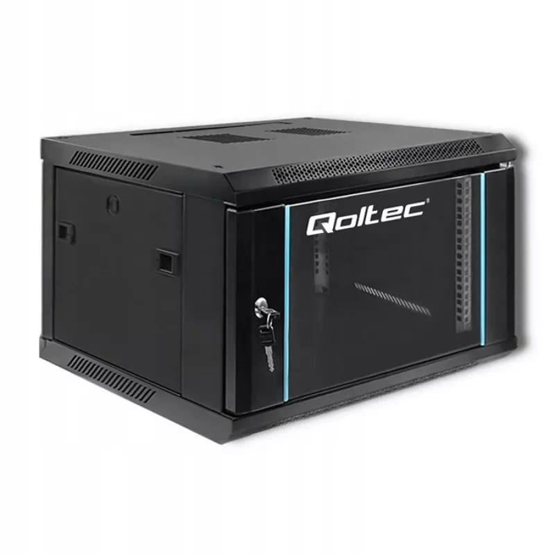 Rack skapis 19 collu QOLTEC 54465 tērauda konstrukcija 12U