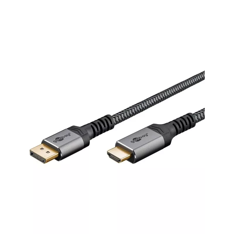Goobay 65268 Video kabeļa adapteris 1 m DisplayPort–HDMI pelēks (65268)