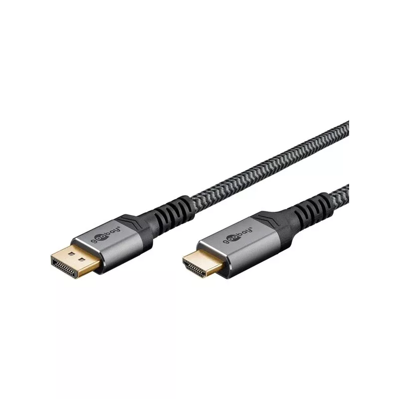 Goobay 65271 Video kabeļa adapteris 5 m DisplayPort–HDMI Pelēks