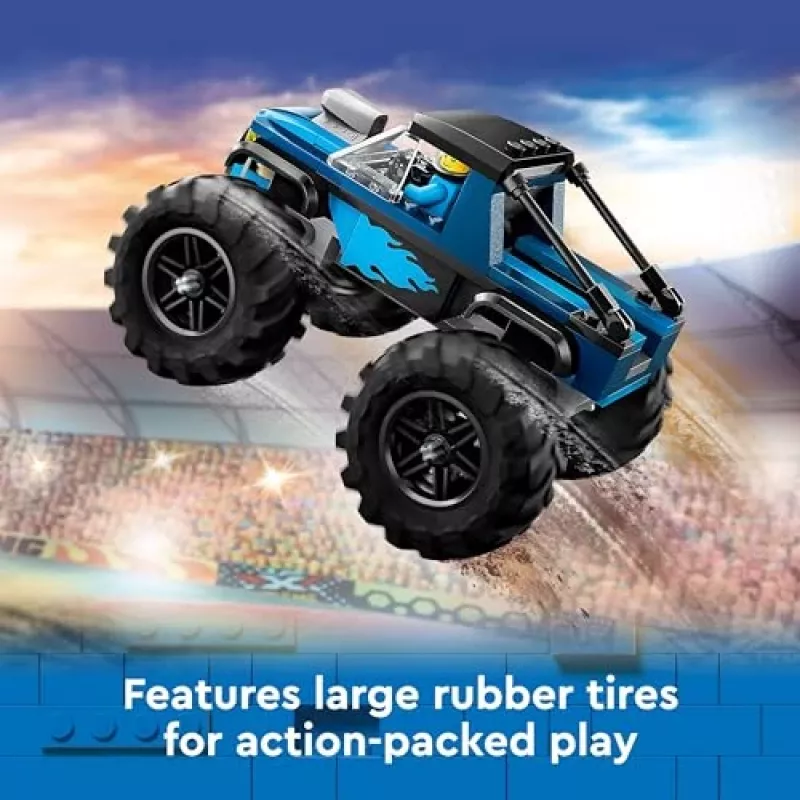 Konstruktors LEGO City 60402 Zils Monster Truck ar lielām riepām, 148 gab., 1 minifigūra, vecumam 5+