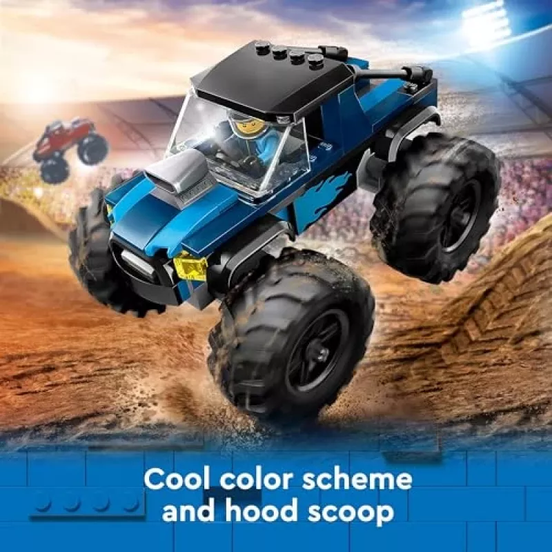 Konstruktors LEGO City 60402 Zils Monster Truck ar lielām riepām, 148 gab., 1 minifigūra, vecumam 5+