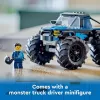 Konstruktors LEGO City 60402 Zils Monster Truck ar lielām riepām, 148 gab., 1 minifigūra, vecumam 5+
