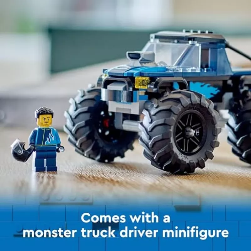 Konstruktors LEGO City 60402 Zils Monster Truck ar lielām riepām, 148 gab., 1 minifigūra, vecumam 5+