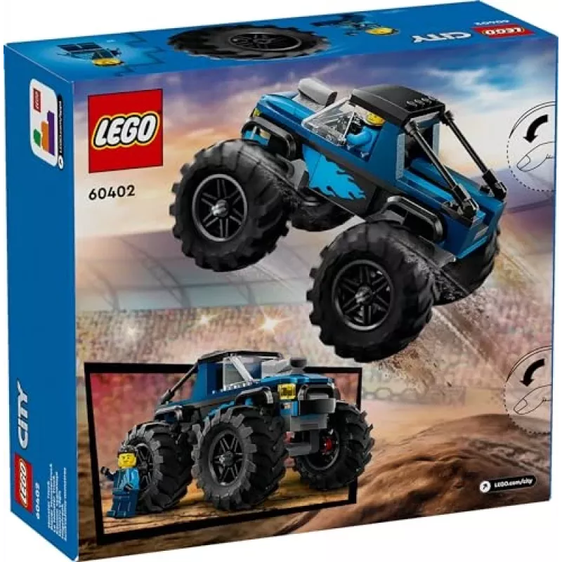 Konstruktors LEGO City 60402 Zils Monster Truck ar lielām riepām, 148 gab., 1 minifigūra, vecumam 5+