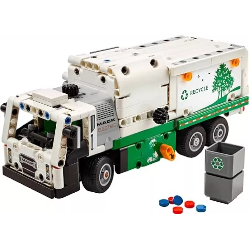 Konstruktors LEGO Technic Mack LR Electric atkritumu savācējs 42167 — 503 gab., motorizēts, izmērs 230×80×90 mm