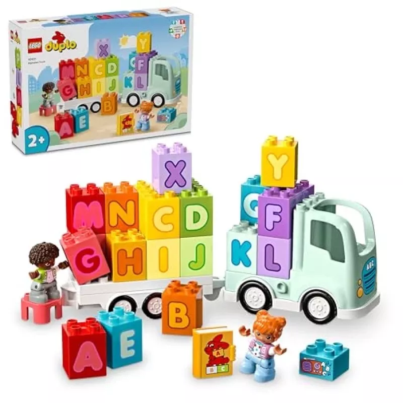 Konstruktors LEGO DUPLO 10421 ABC Kravas Auto, 36 gab., 2 minifigūras, vecumam no 2+ gadiem, izmēri 110×140×70 mm