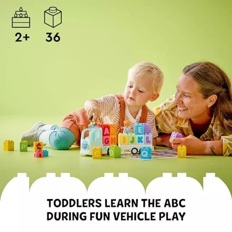 Konstruktors LEGO DUPLO 10421 ABC Kravas Auto, 36 gab., 2 minifigūras, vecumam no 2+ gadiem, izmēri 110×140×70 mm