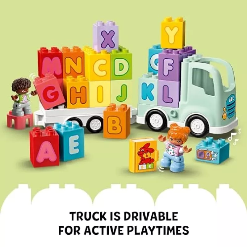 Konstruktors LEGO DUPLO 10421 ABC Kravas Auto, 36 gab., 2 minifigūras, vecumam no 2+ gadiem, izmēri 110×140×70 mm