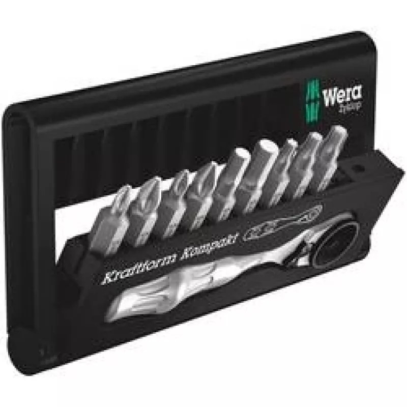 Wera 05057418001 Bit-Check 10 Zyklop Mini BiTorsion 1 bitu komplekts, 10 daļas, Phillips, Pozidriv