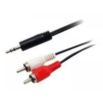 Equip 3,5mm vīriešu uz 2xRCA vīriešu stereo audio kabelis, 2,5m, melns