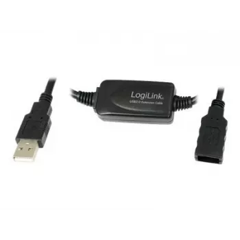 LogiLink UA0143 USB kabelis USB 2.0 USB-A spraudnis pret ligzdu 10.00 M Melns