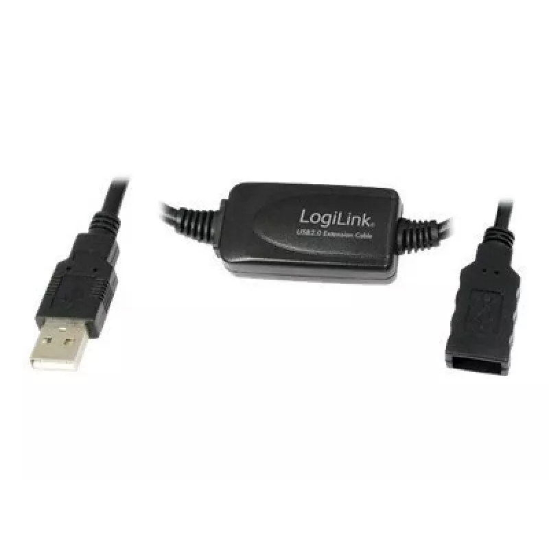 LogiLink UA0143 USB kabelis USB 2.0 USB-A spraudnis pret ligzdu 10.00 M Melns