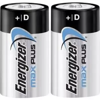 Energizer D sārma baterijas Max Plus, 2 iepakojumā