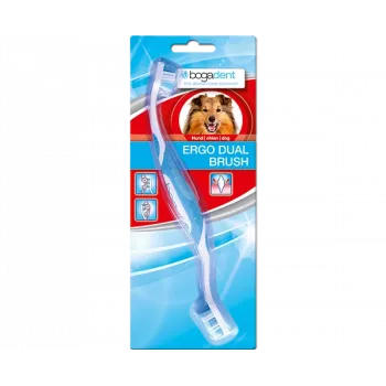 BOGAR Bogadent Ergo Dual Brush Mini divpusējā suņu zobu suka, 1 gab.