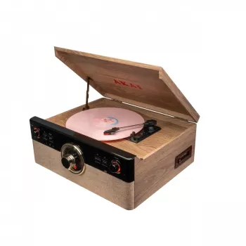 AKAI ATT-300CC Belt-Drive atskaņotājs ar USB un iebūvētu fono priekšpastiprinātāju, melns