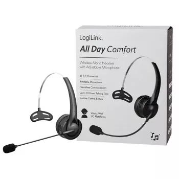 LogiLink BT0075 On-Ear Bluetooth austiņas Melna
