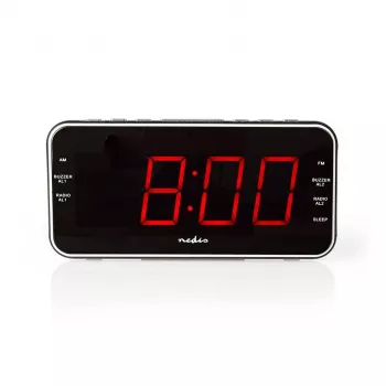 Nedis CLAR004BK Radio modinātājs ar LED displeju, FM uztvērēju, diviem modinātājiem, projekciju, AUX, melns