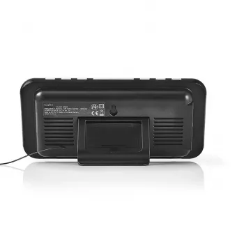 Nedis CLAR004BK Radio modinātājs ar LED displeju, FM uztvērēju, diviem modinātājiem, projekciju, AUX, melns