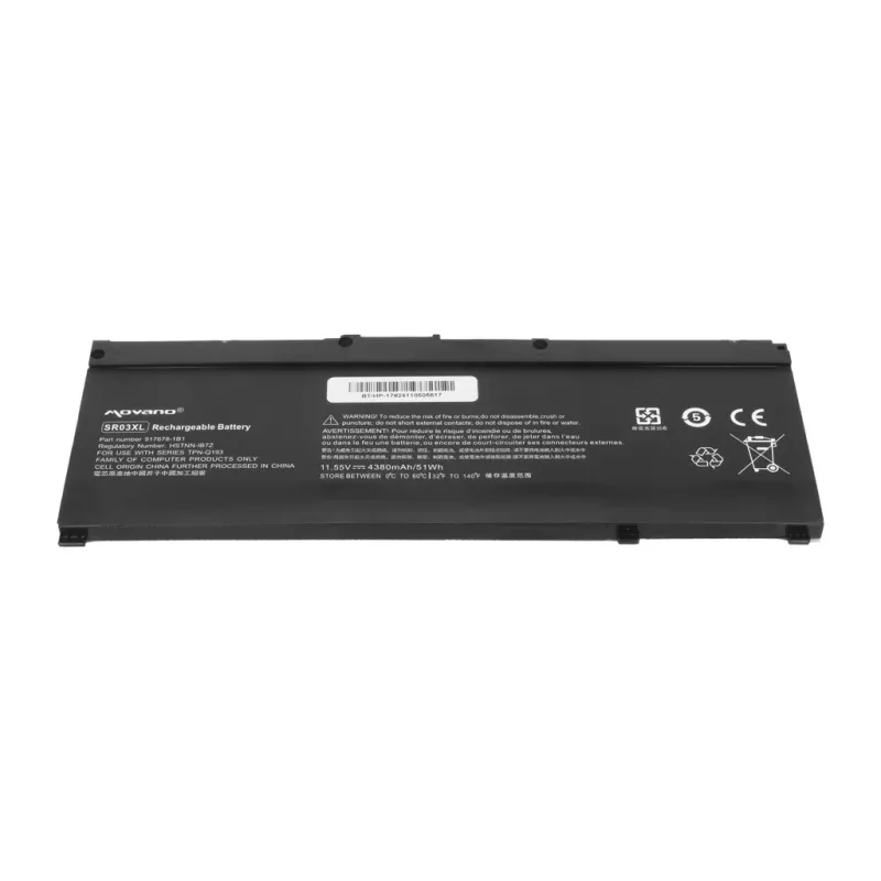 MITSU Battery SR03XL HP Gaming 15 17 Omen 15-DC - 4380 mAh (51 Wh)