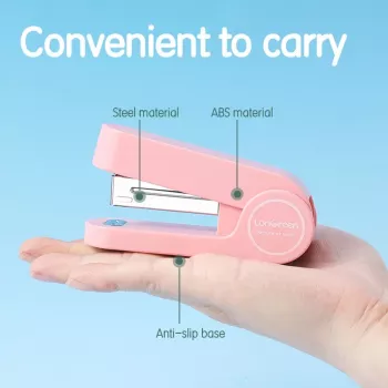 Deli LonGreen EM416 Pink Stapler līdz 25 lapām