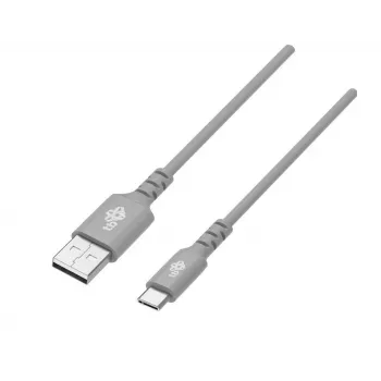 TB USB-C kabelis 1m Pelēks - USB 2.0 Lādēšana un Datu Pārsūtīšana, Neilona Pīts