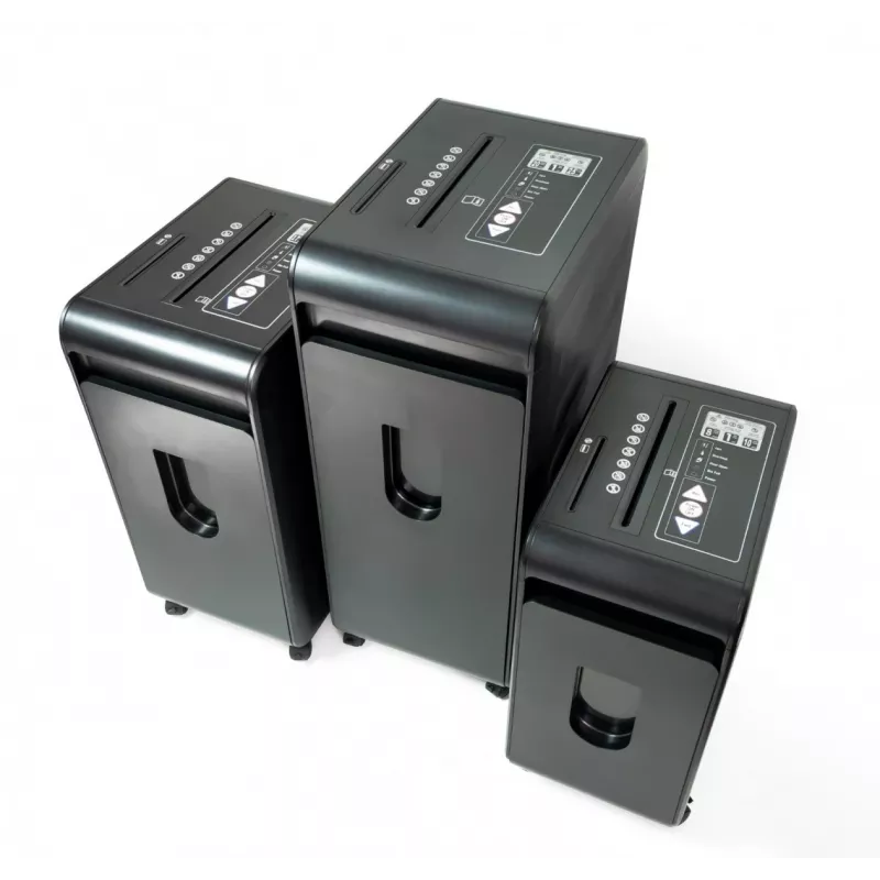 Wallner MR 1005 C2 šķērsgriezuma dokumentu smalcinātājs, 6 lapas, 10 L, melns