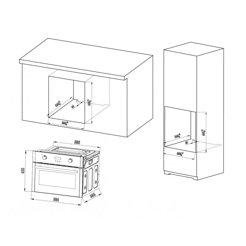 MPM-63-BOK-24 Kompaktais Cepeškrāsns, 24L, 1500W, Melna