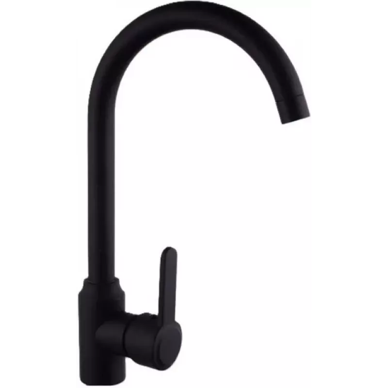 Pyramis Lefkada Kitchen Sink Set 1 Bowl 1 Drainer Black + Lungo Volcano Black Edition Faucet 590x440 mm