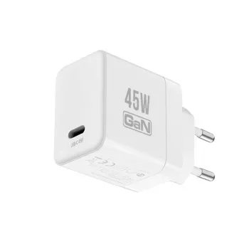 Crong Ultra Compact GaN USB-C 45W PD 3.0 PPS Wall Charger (White)