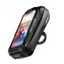 WILDMAN X3 Bicycle Handlebar Bag with Phone Holder, Black, Hard Shell, Water-Resistant, Up to 6.7 inch