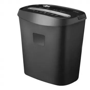 Deli E9947 Šķērsgriezuma Papīra Smalcinātājs, 10 Lapu Ietilpība, 18L Grozs, Melns