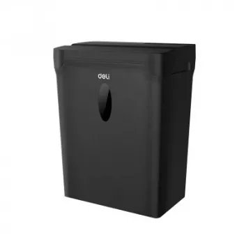 DELI ET014 šķērsgriezuma papīra smalcinātājs, 10 lapas, P-4 drošība, 21L tvertne, melns