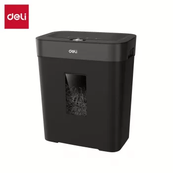 Deli ET023 Cross-Cut Paper Shredder, 10-Sheet, P-4 Security, 17L Bin, Black
