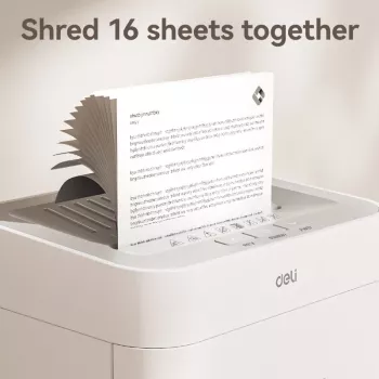 Deli ET048 Cross-Cut Paper Shredder, 8 Sheets, 15 L, Black