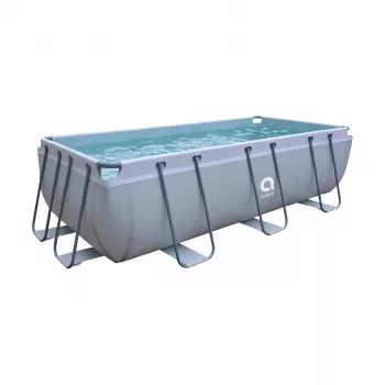 AVENLI Frame Pool 400x200x99 cm Taisnstūra Virszemes Peldbaseins ar Filtra Sūkni, Kāpnēm, Pārsegu un Pamatnes Audumu