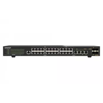 QNAP QSW-M2130P-2C2S26T 26 portu 2.5GbE PoE++ pārvaldāms Layer 2 slēdzis ar 2x 10GbE SFP+ un 2x 10GbE kombinētajiem portiem, 370W PoE budžets