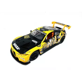 PULIO 1:24 BMW M4 GT3 Die-cast Modeļauto ar gaismu un skaņu, Pull-back darbību, atveramām durvīm
