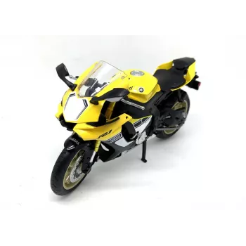 PULIO Motocikla MSZ 1/12 Yamaha YZF-R1 dzeltens metāla modelis