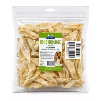 PETITTO truša auss košļājamā gardums suņiem - bez apmatojuma, 1 kg