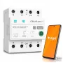 Qoltec 50976 trīsfāžu viedais Wi-Fi relejs 63A, DIN sliedei, 3P+N, taimeris, Tuya