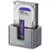 Qoltec 2in1 HDD SSD Docking Station SATA M.2 NVMe ar klonēšanu, USB-C 3.2 Gen 2, 10Gbps, līdz 28TB, alumīnijs