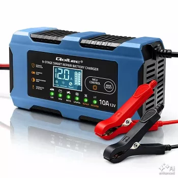 Qoltec 52668 viedais akumulatoru lādētājs 12V 10A ar atjaunošanas funkciju AGM GEL LiFePO4
