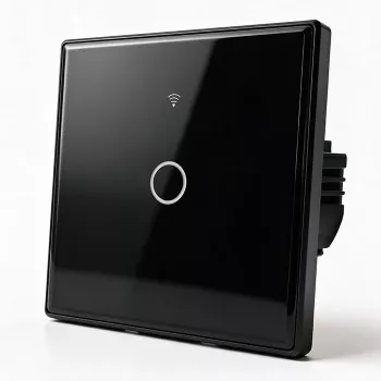Qoltec Smart Touch gaismas slēdzis 1-vietas Wi-Fi taimeris Tuya balts