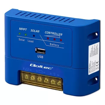QOLTEC MPPT 15A Saules lādētāja kontrolieris 12V/24V LiFePO4, Gel, AGM, Flooded, Sealed Lead-Acid baterijām ar LCD un RS485