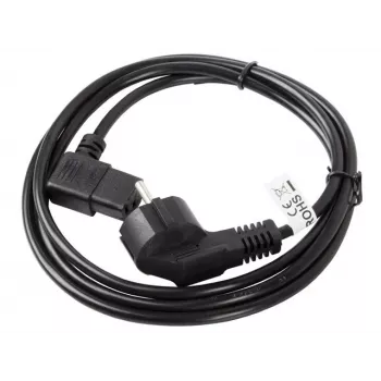 LANBERG CA-C13C-12CC-0030-BK 3m leņķa Schuko–IEC C13 strāvas vads, H05VV-F 3G1.0, VDE, melns