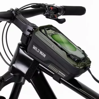 WILDMAN GX200 velosipēda rāmja soma ar telefona turētāju, zaļa