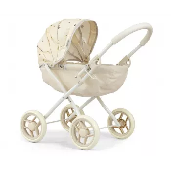 MILLY MALLY leļļu ratiņi Dori NATURE - dabīgs koks, klasisks Skandināvijas dizains, līdz 45 cm lellēm, no 12 mēn.