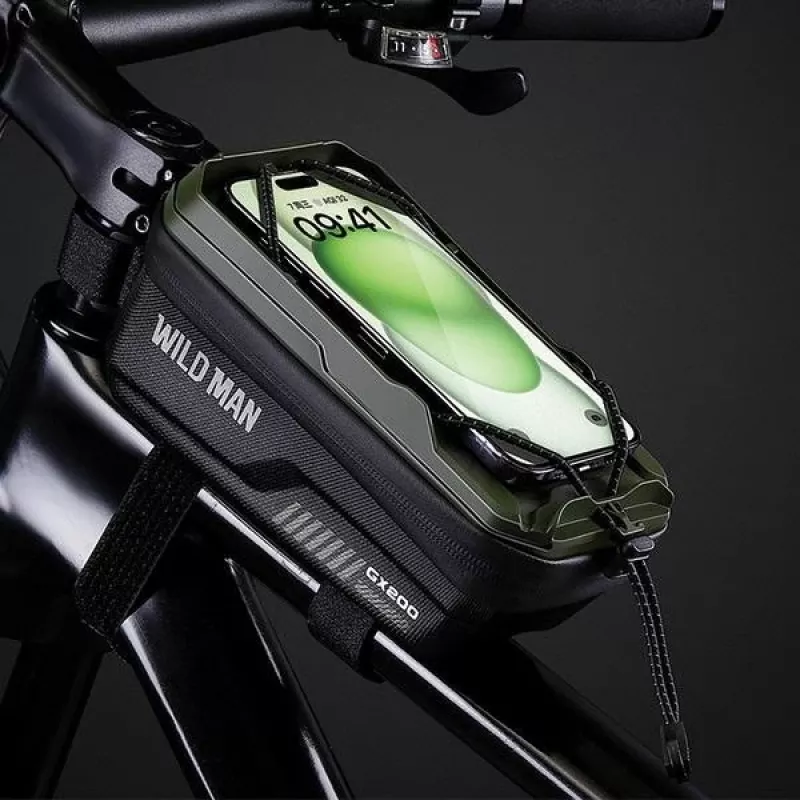 WILDMAN GX200 velosipēda rāmja soma ar telefona turētāju, Desert